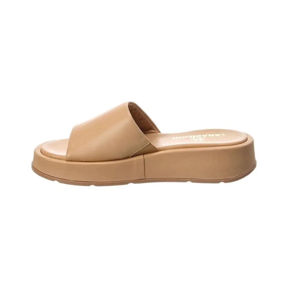 La Canadienne Audi Leather Platform Sandal, Brown